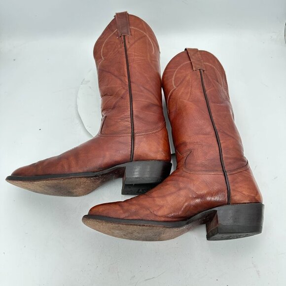 Tony Lama 5084 Men Size 8D Brown Marble Leather Pull On Western Cowboy Boot main image 11